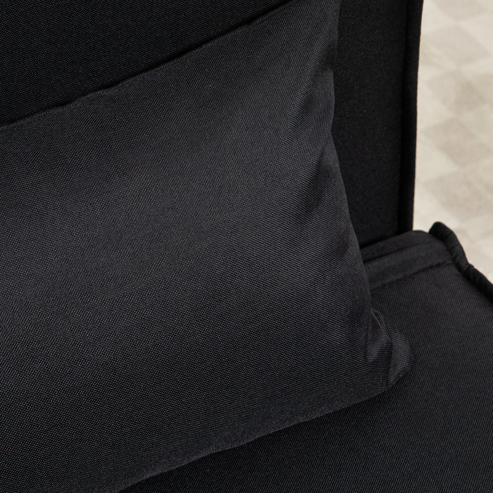 Poltrona Letto con Schienale Reclinabile su 6 Posizioni 94x78x80 cm in Tessuto Nero
