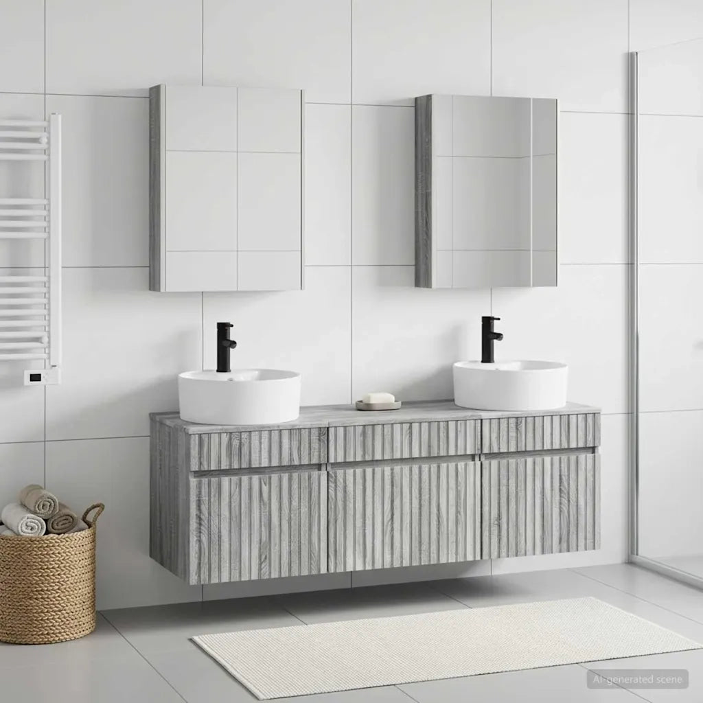 Set di Armadi da Bagno 5 pcs Sonoma grigio 53 x 15,5 x 70 cm 3406612