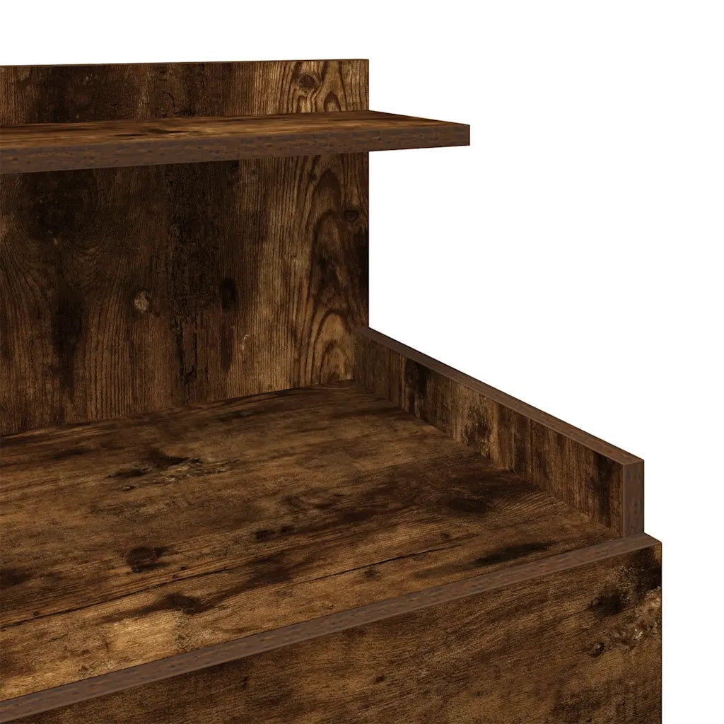 Comodini 2 pz con 2 cassetti Rovere Affumicato 40x36,5x62 cm