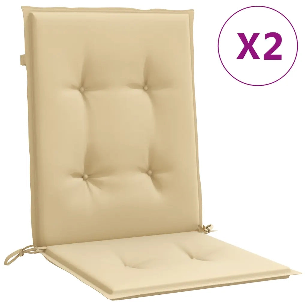 Cuscini Sedia Schiena Bassa 2 pz Beige MÃ©lange 100x50x4 Tessuto