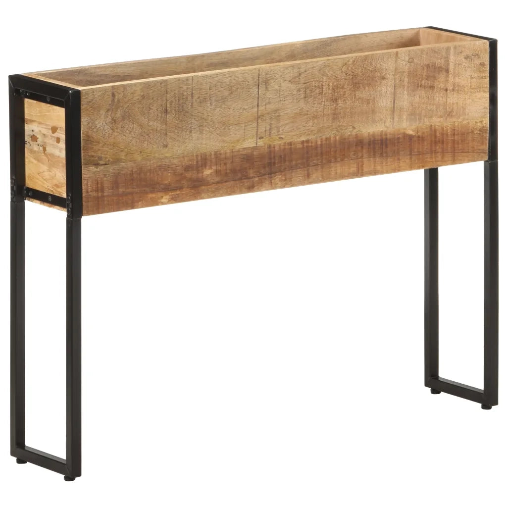 Fioriera-Vaso-Contenitore per Piante 90x20x68 cm in Legno di Mango Grezzo