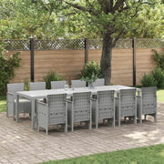 Set da Pranzo per Giardino 11 pcs Grigio chiaro e crema