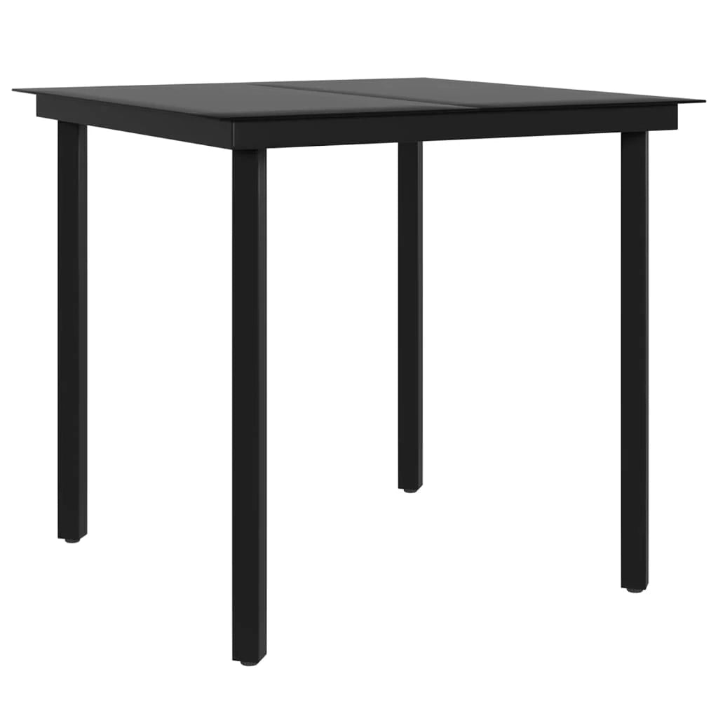 Set da pranzo da giardino 5 pezzi con mobili da esterno e cuscini grigio/nero 02_0014191