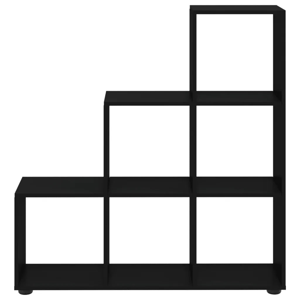 Libreria a Scala Nera 107 cm in Legno Multistrato
