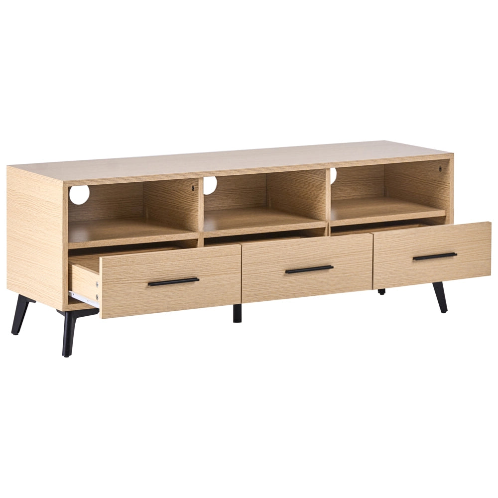 Mobile TV moderno con ante e sistema di gestione dei cavi in MDF con luce marrone chiaro stile moderno