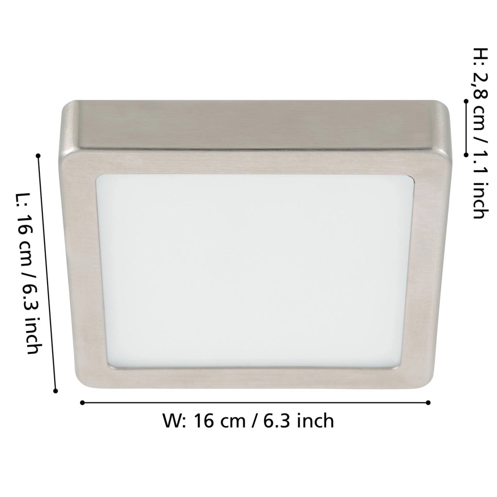 Plafoniera Moderna Fueva 5 Acciaio Nichel Satinato Led Integrato 11W