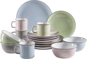 Servizio da 4 persone in stile vintage moderno con 16 pezzi in ceramica.