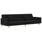 Divano letto | Sof¨¤ letto | Letto singolo a 2 Posti con 2 Cuscini Nero in Tessuto