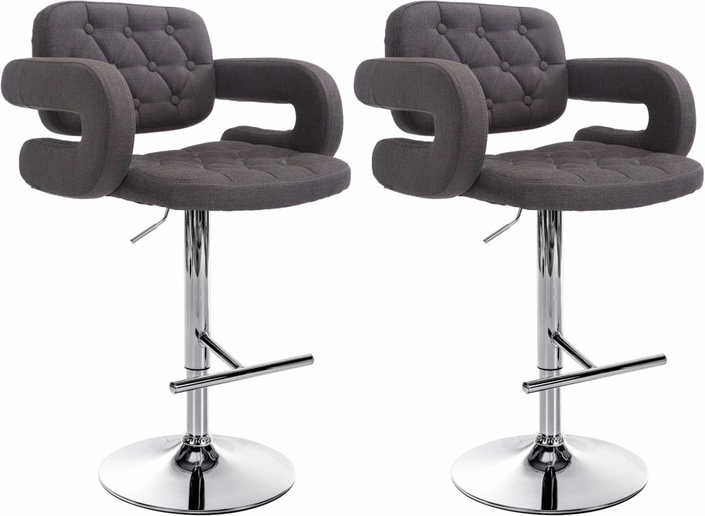 Set 2 Sgabelli Design Dublin In Tessuto grigio scuro