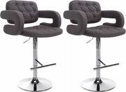 Set 2 Sgabelli Design Dublin In Tessuto grigio scuro