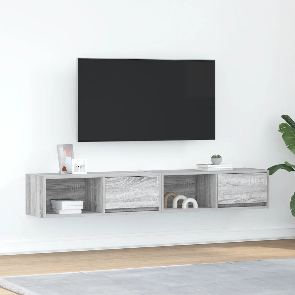 Mobili TV 2pz Grigio Sonoma 80x31x25,5 cm Legno Multistrato 861465