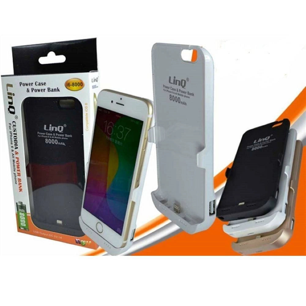 Trade Shop - Power Bank Batteria Esterna 8000mah Custodia Portatile Per Iphone 6 Linq I6-8000 -