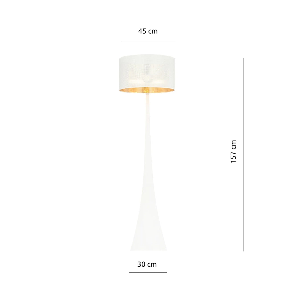 Piantana Contemporaneo Indra Acciaio Nero Bianco 1 Luce E27 Ip20