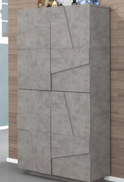 Scarpiera 4 ante L 81.2 x H 167.6 x P 39.2 cm 32 paia, grigio