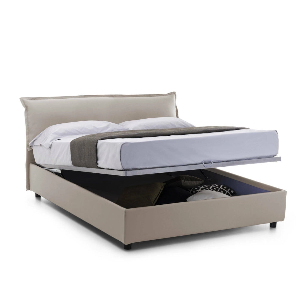 Letto Matrimoniale Apaia, Letto Matrimoniale Sfoderabile Made in Italy, Grigio Tortora\