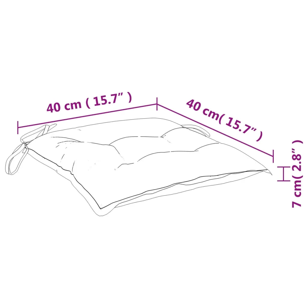 Cuscini per Sedia 2 pz | Cuscini per sedie Neri 40x40x7 cm in Tessuto Oxford