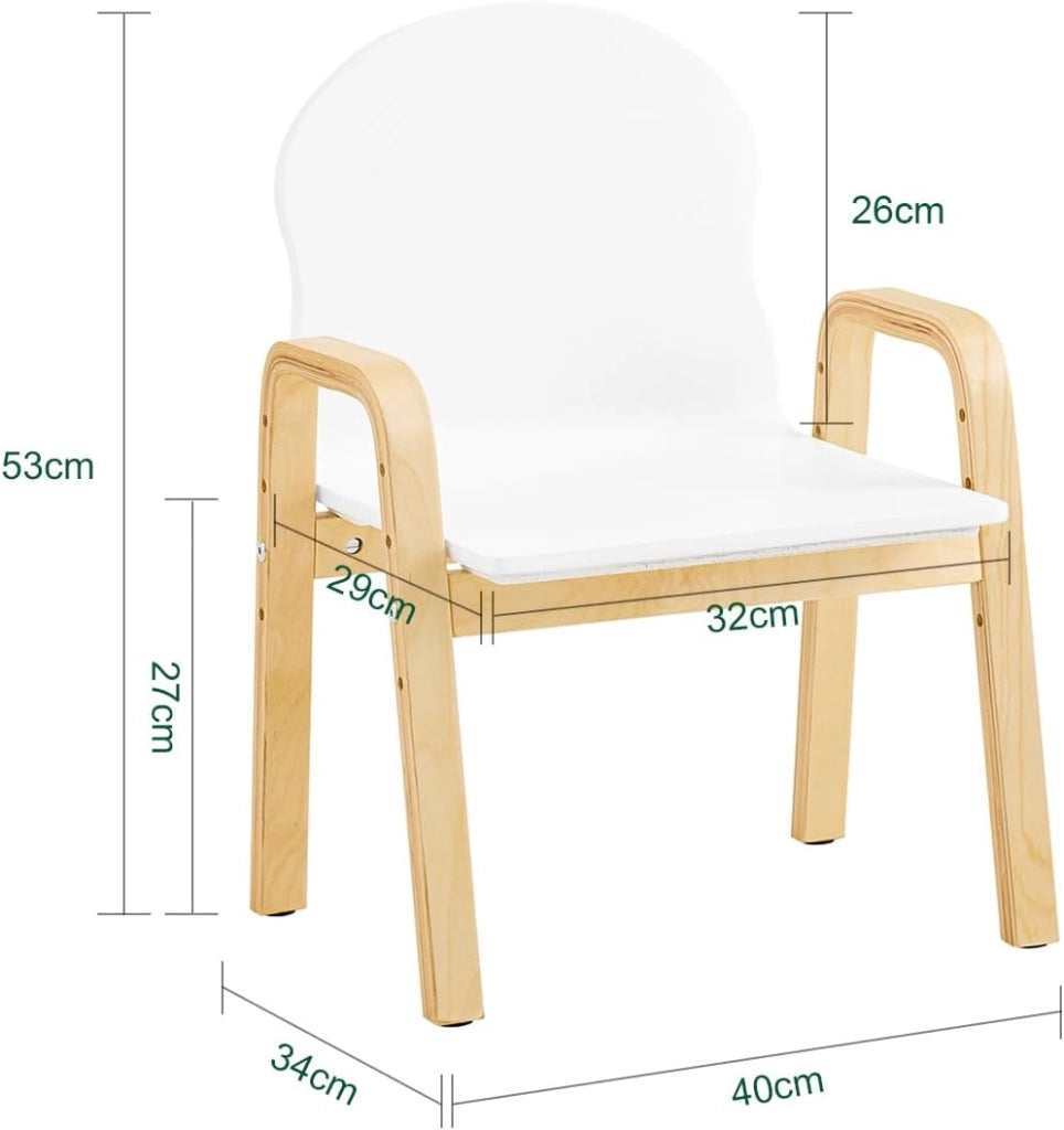 Set da 2 Sgabelli per Bambini con Braccioli e Schienale Altezza Sedile Regolabile, Design Moderno e Confortevole KMB24-WX2