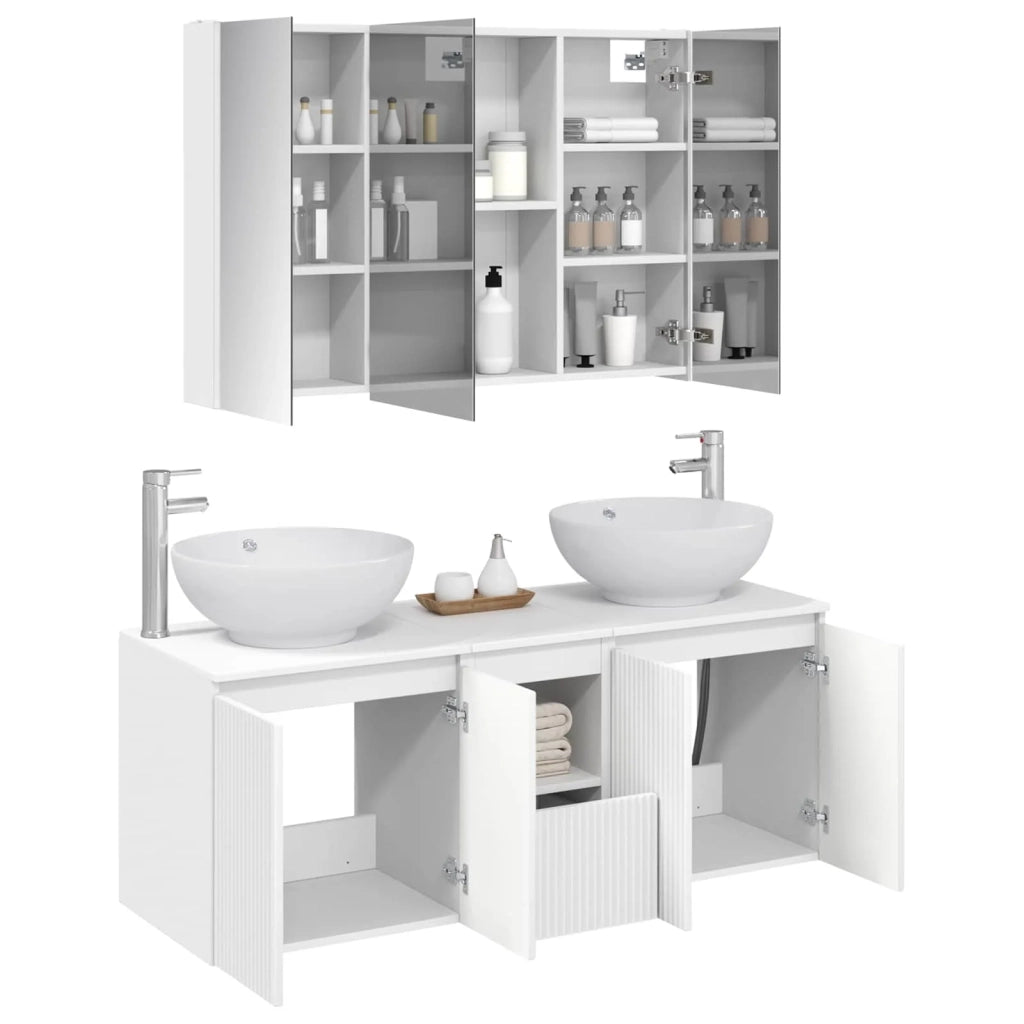 Set di Armadi da Bagno 4 pcs Bianco Legno ingegnerizzato 3406503