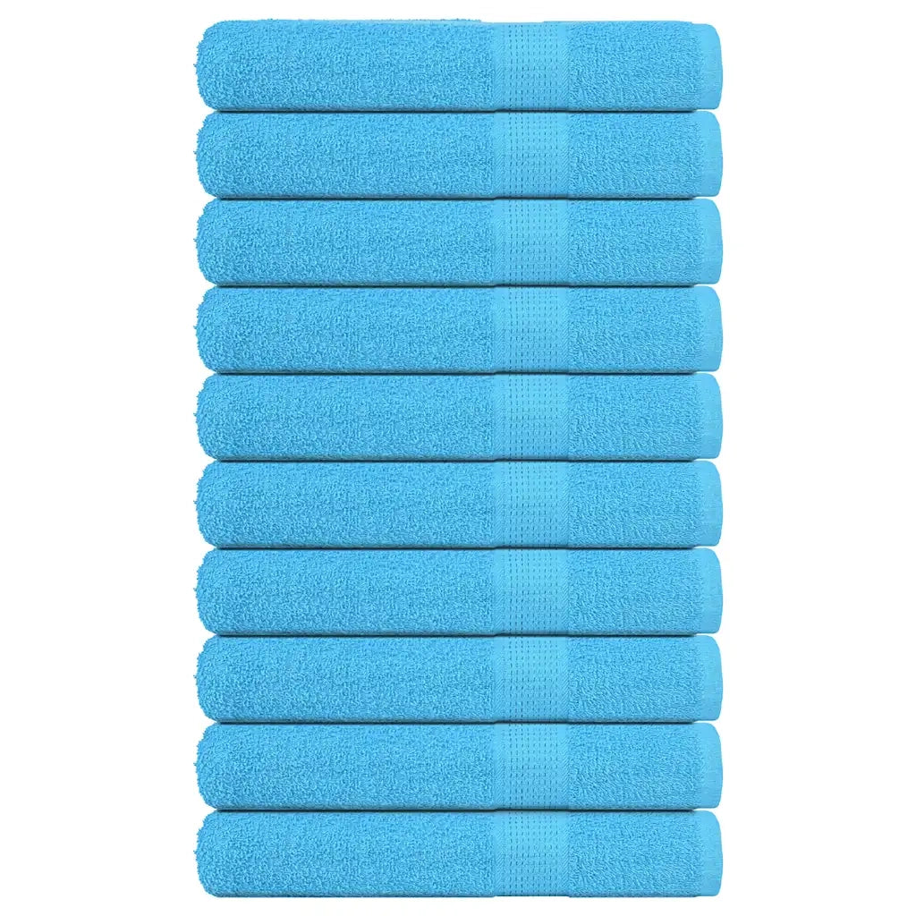 Asciugamani 10 pz Turchesi 100x200 cm 360 g/mÂ² 100% Cotone