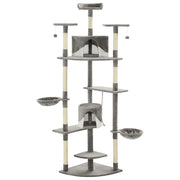 Tiragraffi albero per gatti cuccia per gatti giocattolo peluche sisal 203 cm grigio e bianco 3702202