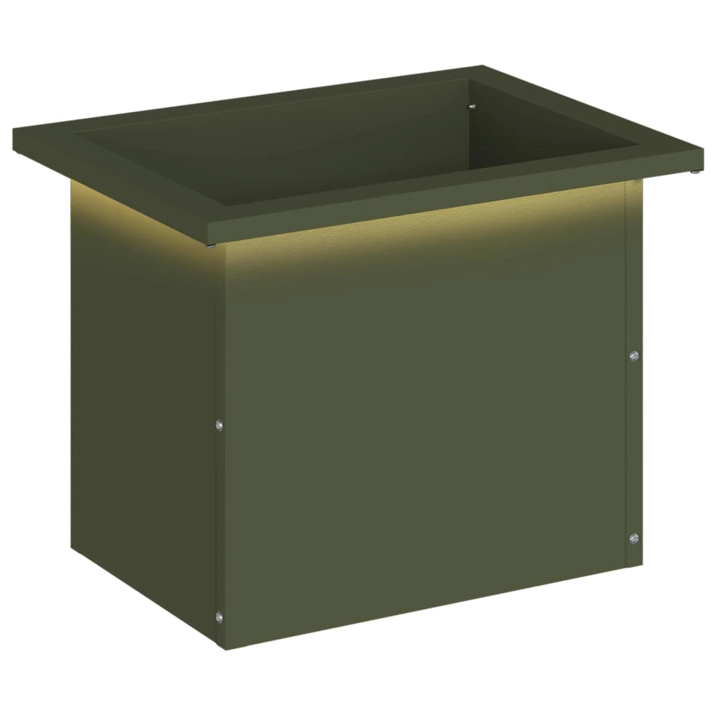 Fioriera da giardino con LED Verde Oliva 30 x 40 x 30 cm 8008076