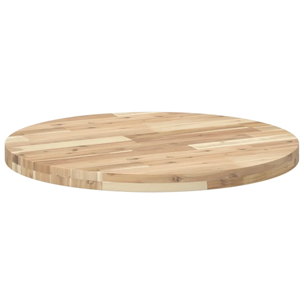 Piano Tavolo Rotondo Ø70x4 cm in Legno Massello di Acacia 4008691