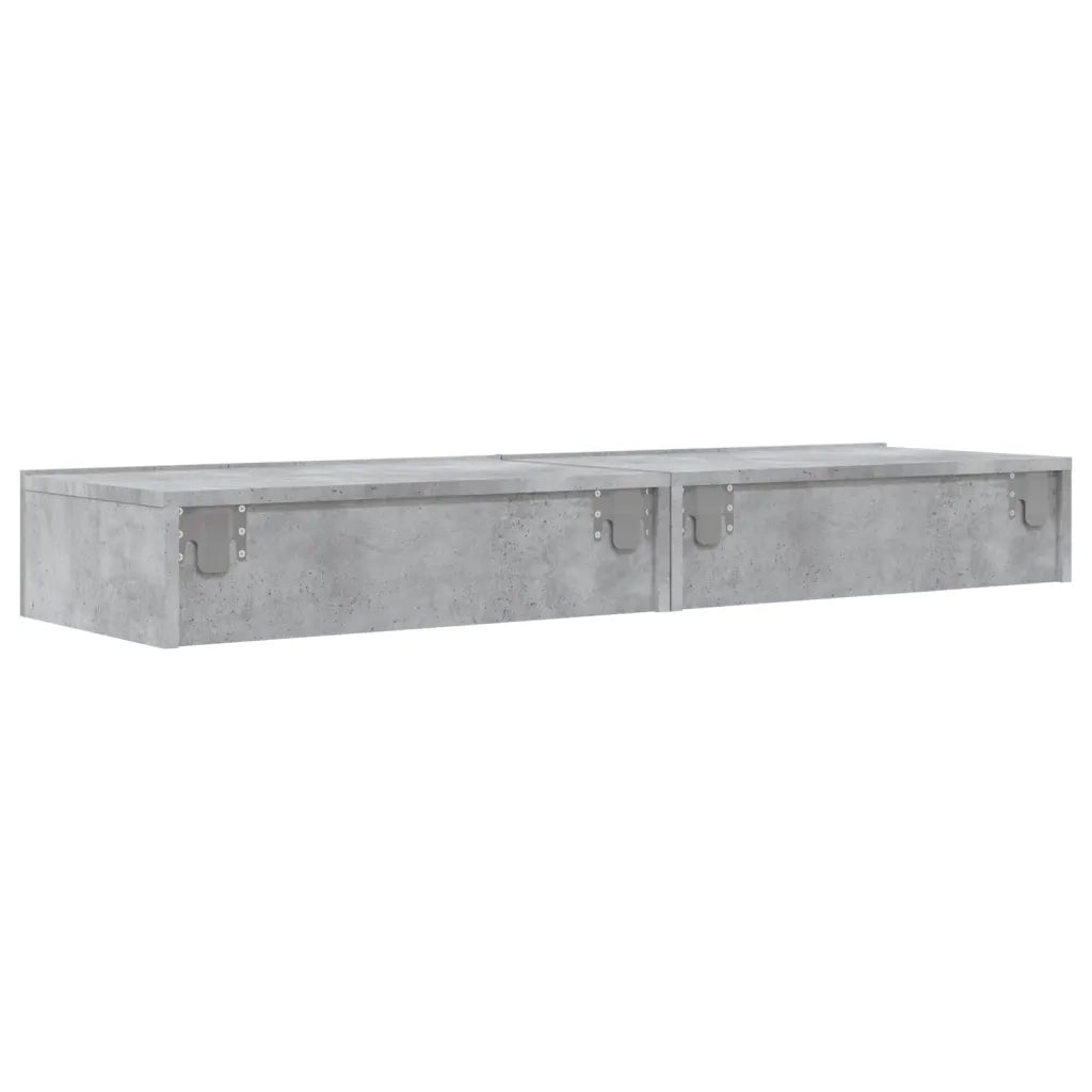 Mobili Porta TV con Luci LED 2 pz Grigio Cemento 60x35x15,5 cm 842893