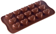 Mallen in Silicone 15 Fori - Forma a Cuore per Torta - Modelli per Cottura Antistick - Silicone Duraturo - Resistente al Calore fino a 230°C - Facile da Pulire - Stampi per Cottura
