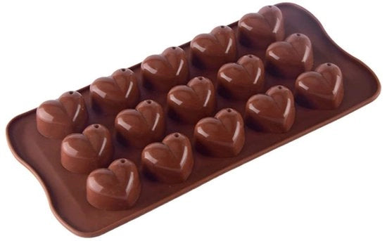 Mallen in Silicone 15 Fori - Forma a Cuore per Torta - Modelli per Cottura Antistick - Silicone Duraturo - Resistente al Calore fino a 230°C - Facile da Pulire - Stampi per Cottura