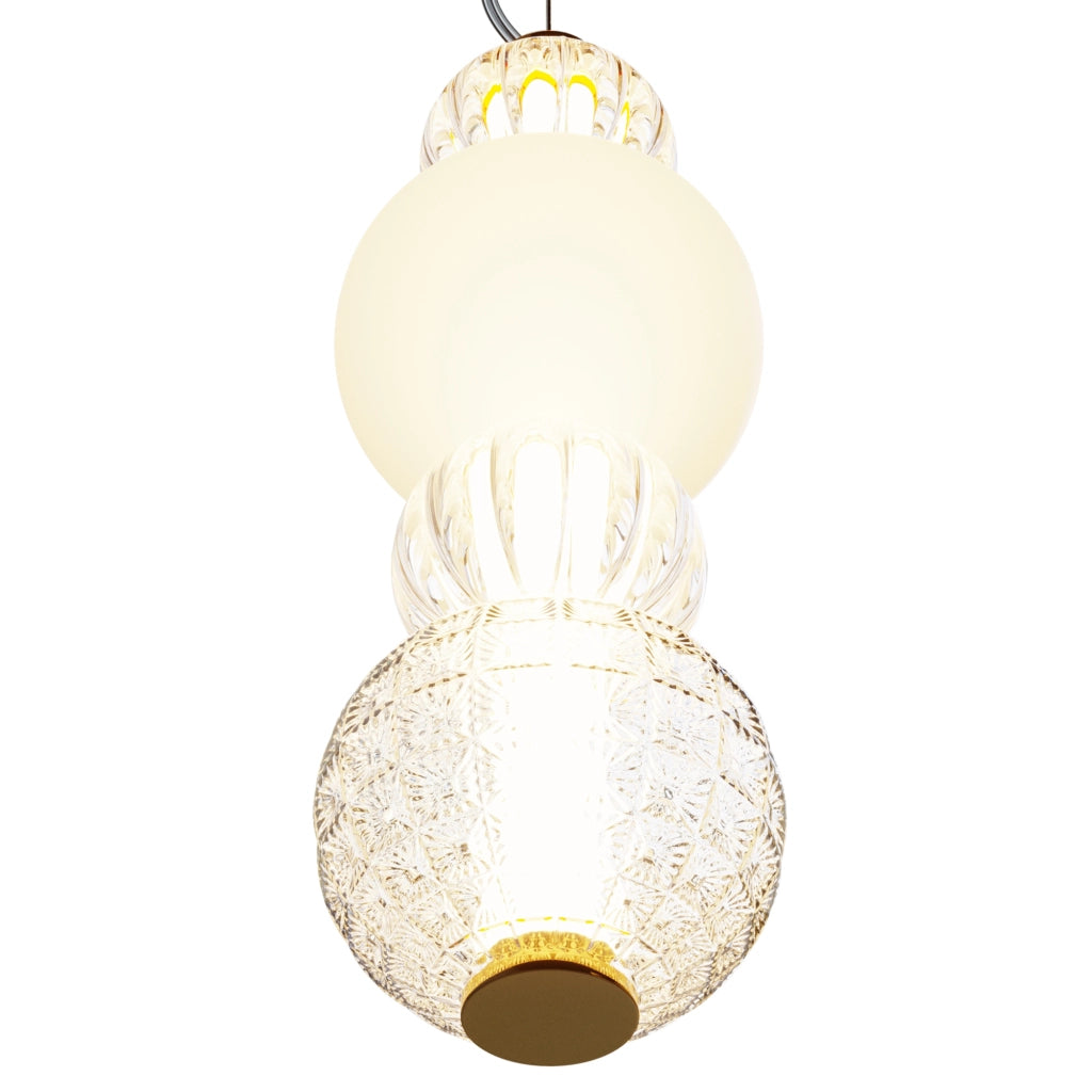 Maytoni Sospensione contemporanea Collar 1 luce LED integrato oro metallo vetro