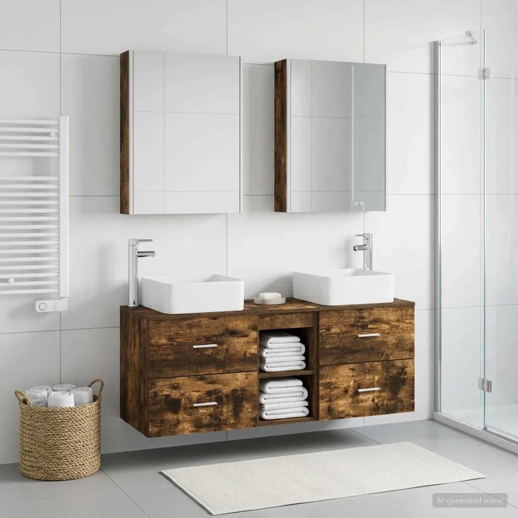 Set di mobili per il bagno 5 pcs Rovere Fumo 3406771