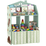 Scaffale Bambini con Cassetti Tessuto ¨C zephmum ¨C Verde 90x30x120