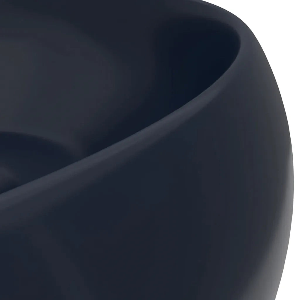 Lavandino Lusso Rotondo Blu Scuro Opaco 40x15 cm in Ceramica cod mxl 41190