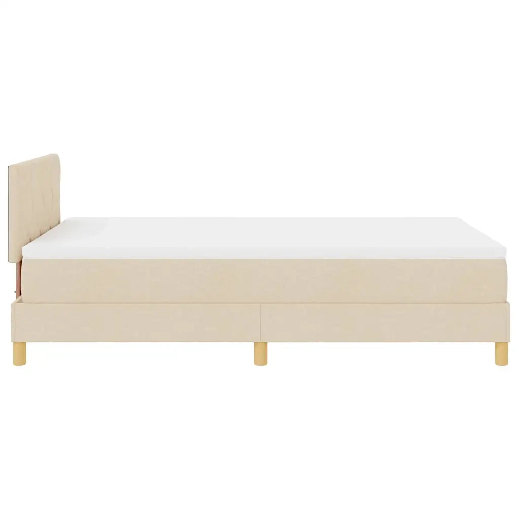 Letto a molle con cuscino Crema 120 x 200 cm Tessuto 3338991
