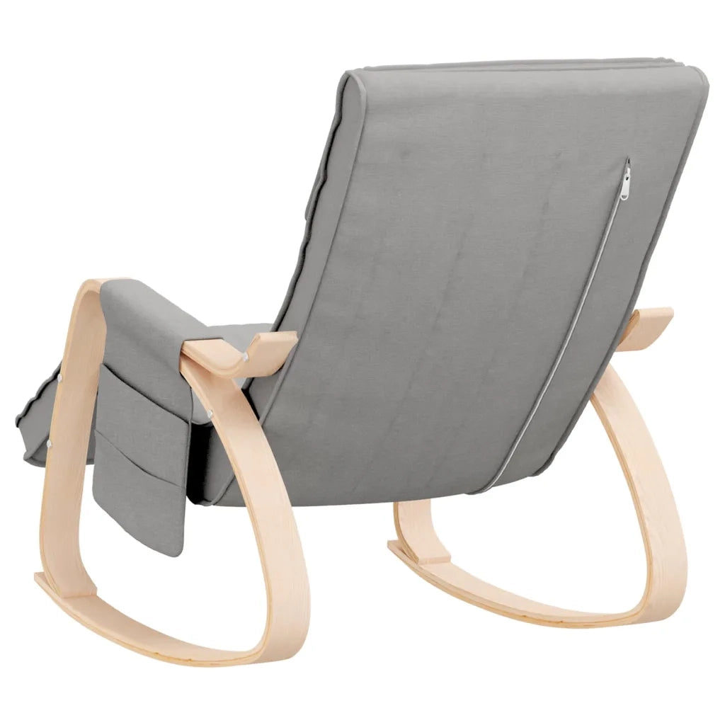 Sedia a Dondolo Grigio Chiaro in Tessuto CFW1832548
