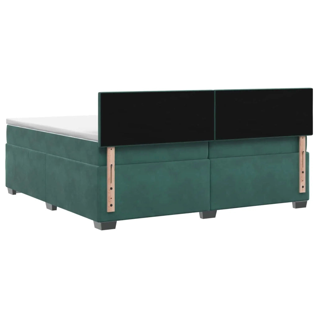 Letto box spring con materasso Verde Scuro 200 x 200 cm Velluto 3450791