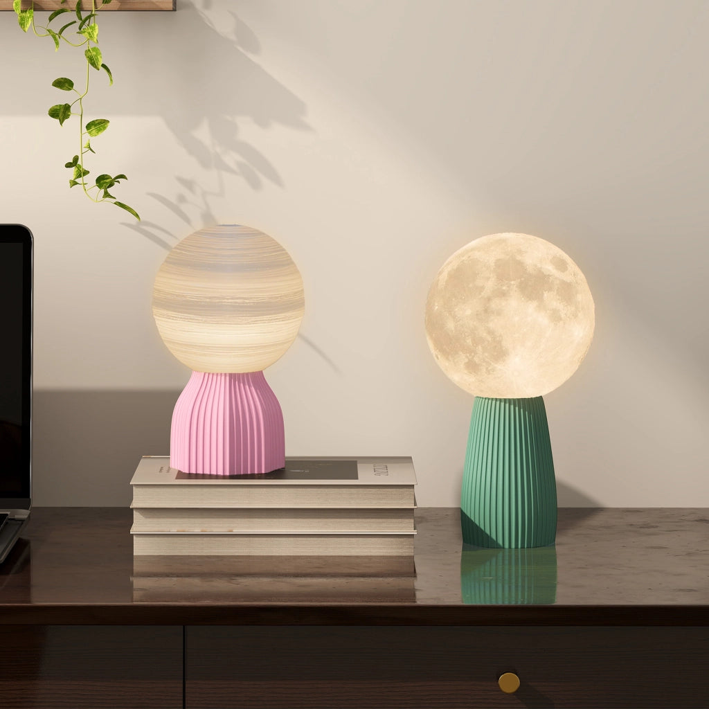 Set 3 Lampade da Tavolo Pianeti ¨C Xylo ¨C USB, Plastica Bianca, 3 Colori