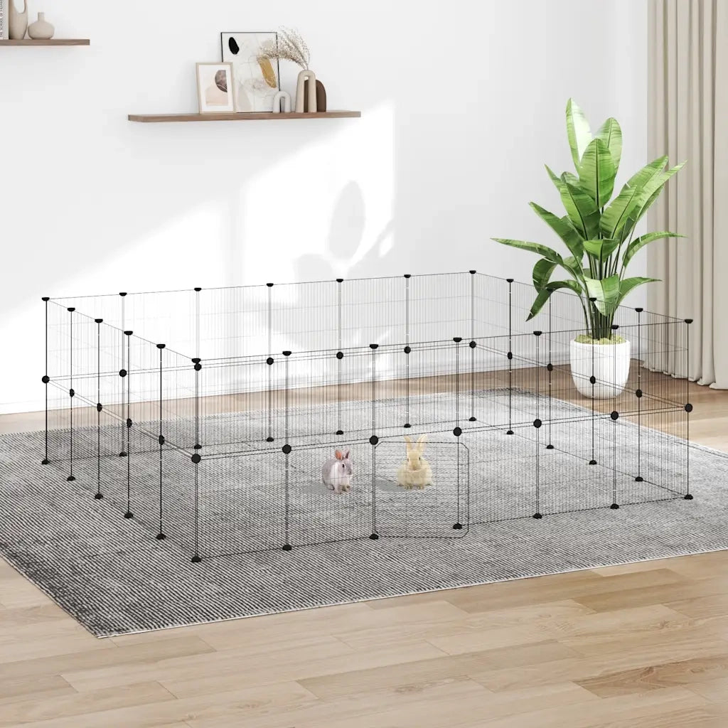 Gabbia per Animali 44 Pannelli con Porta Nera 35x35 cm Acciaio cod mxl 54422