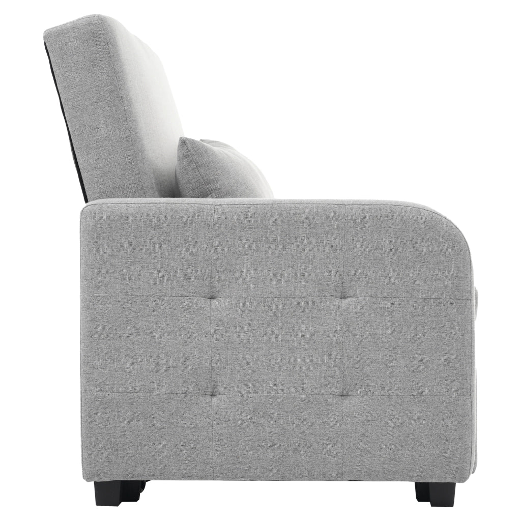 Divano letto pieghevole multifunzione con schienale regolabile, 127x180 cm, grigio antico
