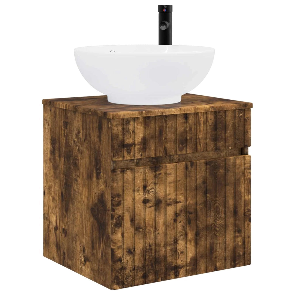 Set di Armadi da Bagno 3 pz Rovere Fumo 49 x 44,5 x 66,5 cm 3405762