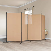 Divisorio Ambienti | Divider per stanze | Paravento a 4 Pannelli Beige 346 x 180 cm Tessuto