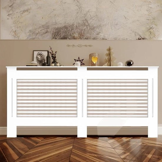 Copertura Radiatore Bianca in Legno: Copertura Radiatore 152×19×92.2cm Copertura MDF per Camera da Letto e Salotto