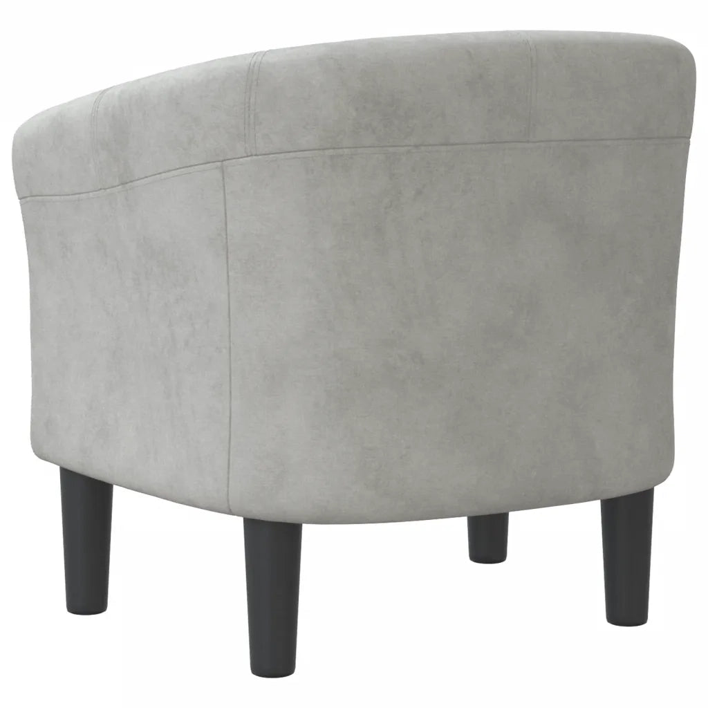 Divano Sedia-Poltrona Cabriolet Grigio Chiaro in Velluto 774425