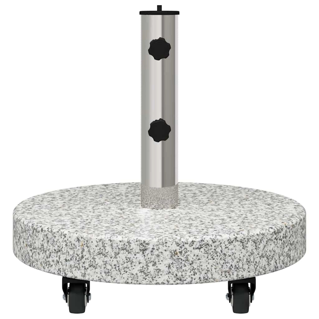 Base rotonda per ombrellone da esterno con ruote 45 x 45 x 45 cm in granito grigio codice 02_0058855
