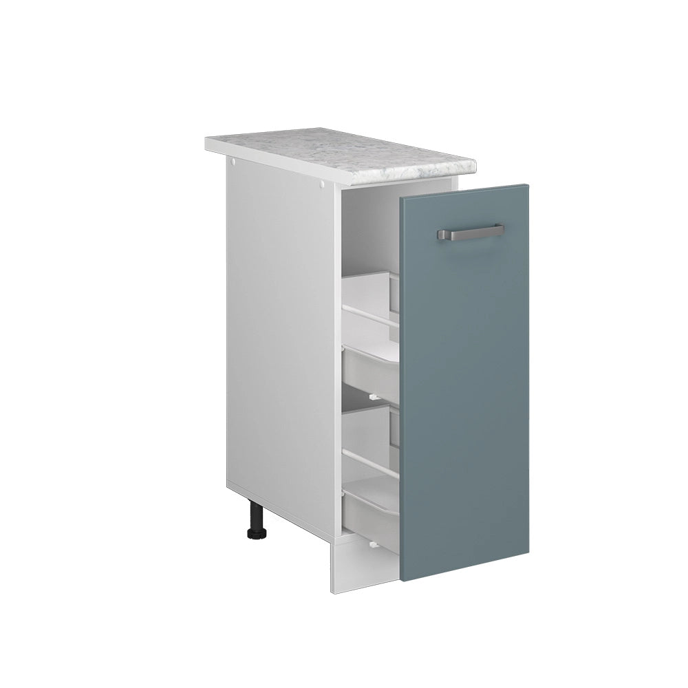 Vicco Base universale Grigio-blu 30 cm con anta, con piano di lavoro