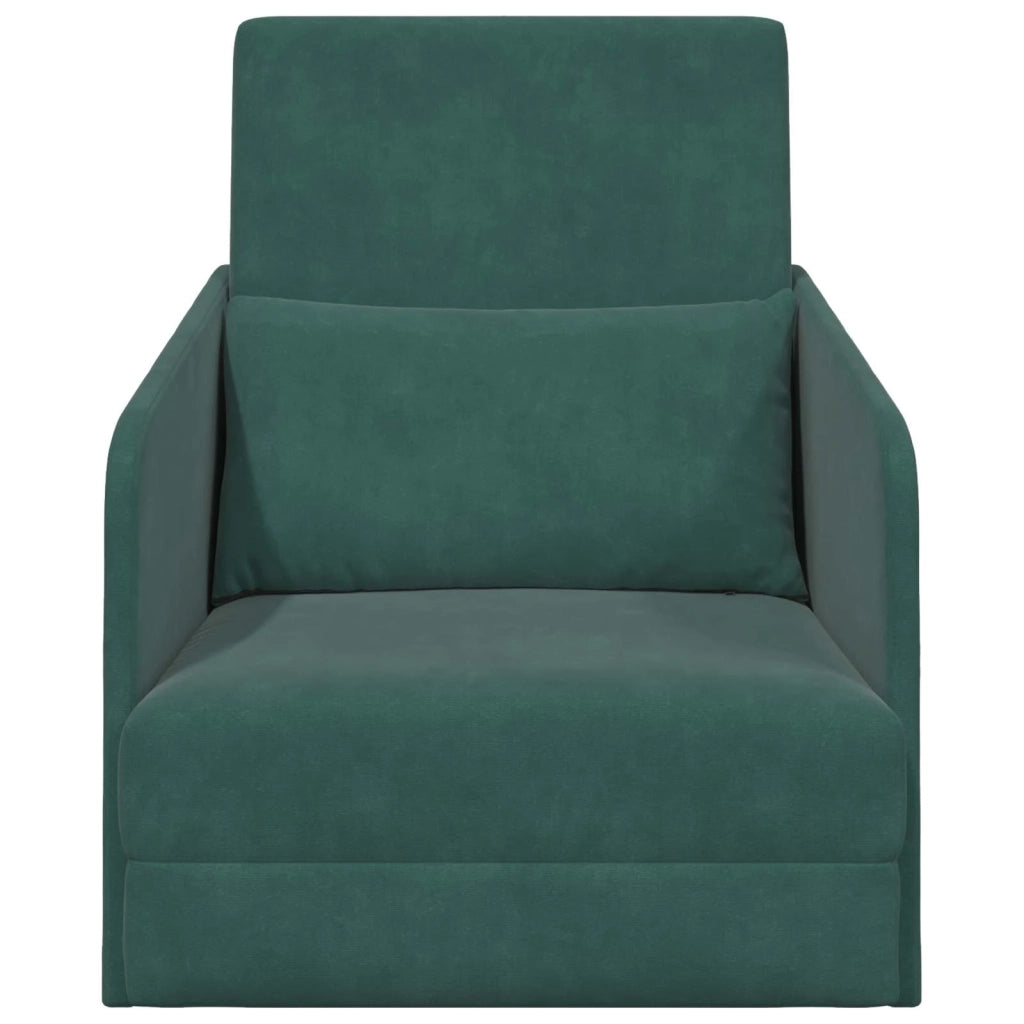 Divano letto | Sof¨¤ letto | Letto singolo Verde Scuro 65 x 80 x 83 cm Velluto