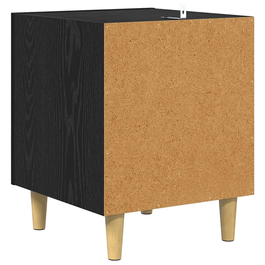 Set di 2 Comodini | Armadio da Notte | Mobiletto da notte Rovere Nero 40 x 40 x 50 cm