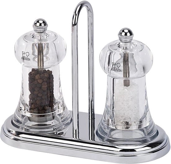 Set di 2 Molini di Pepe e Sale + Menage Acrilico 11 cm