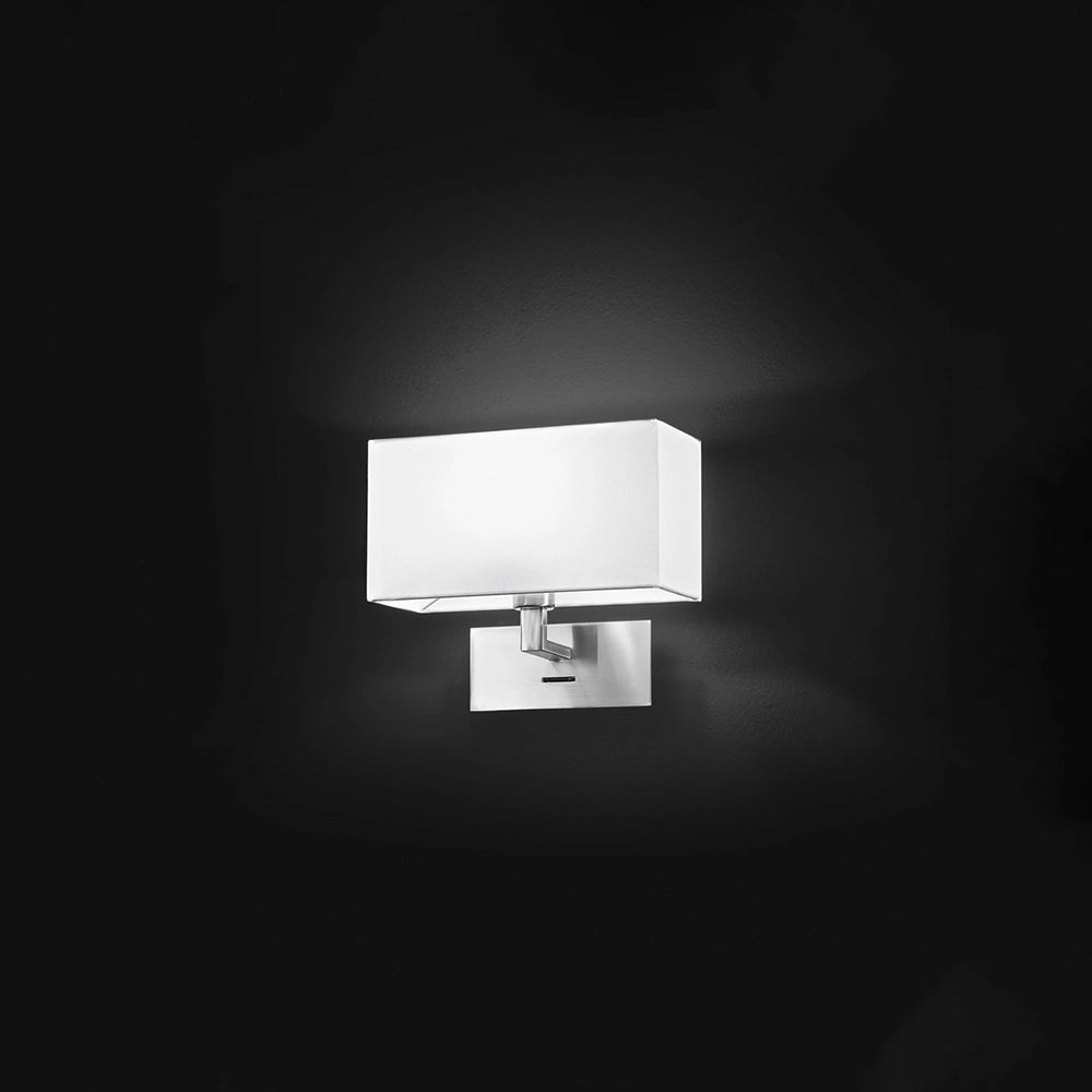 Applique Contemporanea Para Hotel Metallo Cromo Tessuto 1 Luce E14