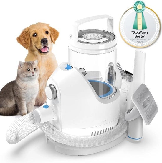 Hondentondeuse Professionale P2 Pro con Aspiratore - Raschiatrice Silenziosa & 5 Strumenti di Cura per un' Ottima Cura degli Animali di Compagnia